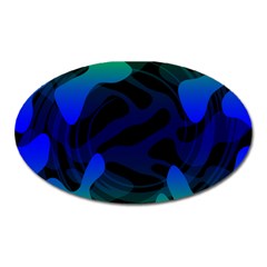 Spectrum Sputnik Space Blue Green Oval Magnet by Mariart