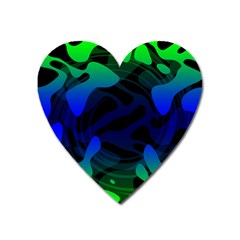 Spectrum Sputnik Space Blue Green Heart Magnet by Mariart