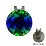 Spectrum Sputnik Space Blue Green Hat Clips with Golf Markers Front