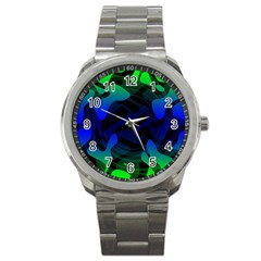 Spectrum Sputnik Space Blue Green Sport Metal Watch