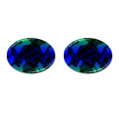 Spectrum Sputnik Space Blue Green Cufflinks (oval)