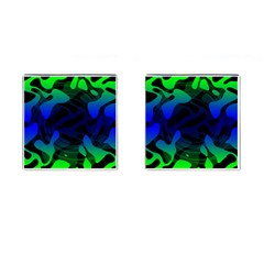 Spectrum Sputnik Space Blue Green Cufflinks (square) by Mariart