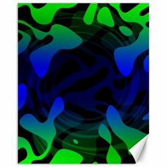 Spectrum Sputnik Space Blue Green Canvas 16  X 20   by Mariart