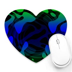 Spectrum Sputnik Space Blue Green Heart Mousepads