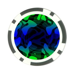 Spectrum Sputnik Space Blue Green Poker Chip Card Guard (10 Pack) by Mariart