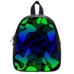 Spectrum Sputnik Space Blue Green School Bag (small) by Mariart