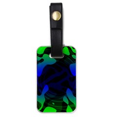 Spectrum Sputnik Space Blue Green Luggage Tags (one Side)  by Mariart