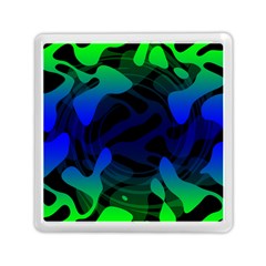 Spectrum Sputnik Space Blue Green Memory Card Reader (square)  by Mariart