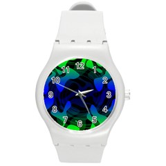 Spectrum Sputnik Space Blue Green Round Plastic Sport Watch (m) by Mariart