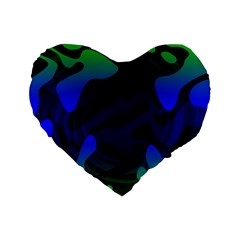 Spectrum Sputnik Space Blue Green Standard 16  Premium Heart Shape Cushions by Mariart