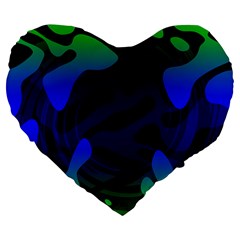 Spectrum Sputnik Space Blue Green Large 19  Premium Heart Shape Cushions by Mariart