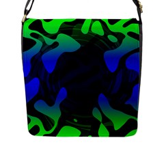 Spectrum Sputnik Space Blue Green Flap Messenger Bag (l)  by Mariart