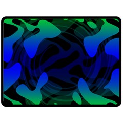 Spectrum Sputnik Space Blue Green Double Sided Fleece Blanket (large) 