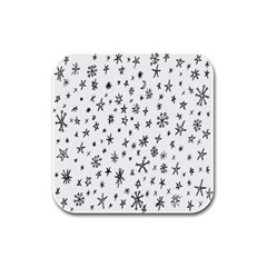 Star Doodle Rubber Square Coaster (4 Pack) 