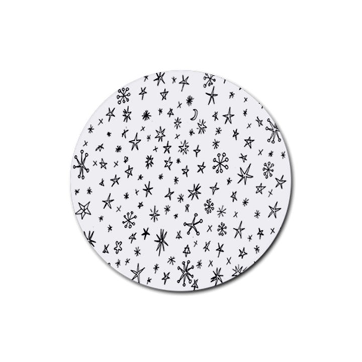 Star Doodle Rubber Round Coaster (4 pack) 