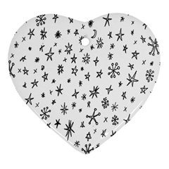 Star Doodle Heart Ornament (two Sides) by Mariart