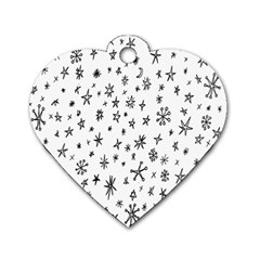 Star Doodle Dog Tag Heart (one Side)