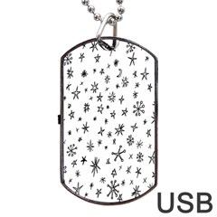 Star Doodle Dog Tag Usb Flash (one Side)