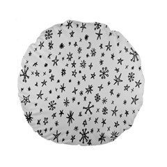 Star Doodle Standard 15  Premium Flano Round Cushions by Mariart