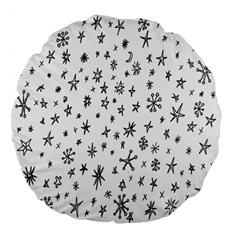 Star Doodle Large 18  Premium Flano Round Cushions