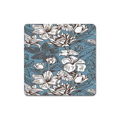 Star Flower Grey Blue Beauty Sexy Square Magnet