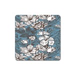 Star Flower Grey Blue Beauty Sexy Square Magnet Front