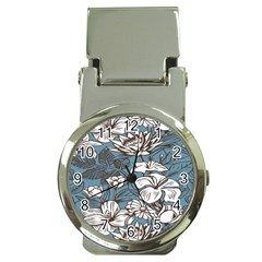 Star Flower Grey Blue Beauty Sexy Money Clip Watches