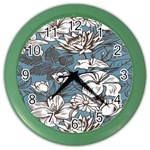 Star Flower Grey Blue Beauty Sexy Color Wall Clocks Front