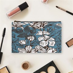 Star Flower Grey Blue Beauty Sexy Cosmetic Bag (medium)  by Mariart