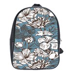 Star Flower Grey Blue Beauty Sexy School Bag (Large) Front