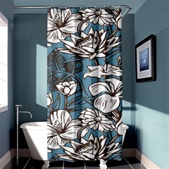 Star Flower Grey Blue Beauty Sexy Shower Curtain 36  X 72  (stall) 