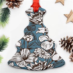 Star Flower Grey Blue Beauty Sexy Ornament (christmas Tree) 