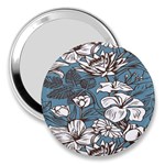 Star Flower Grey Blue Beauty Sexy 3  Handbag Mirrors Front