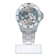 Star Flower Grey Blue Beauty Sexy Plastic Nurses Watch by Mariart