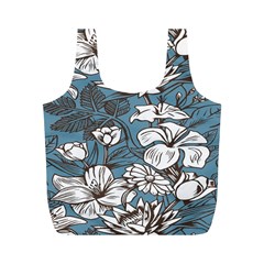 Star Flower Grey Blue Beauty Sexy Full Print Recycle Bags (m) 