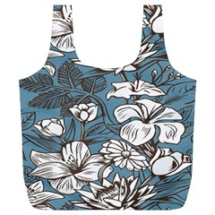 Star Flower Grey Blue Beauty Sexy Full Print Recycle Bags (l) 