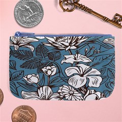 Star Flower Grey Blue Beauty Sexy Large Coin Purse