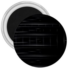 Stripes Black White Minimalist Line 3  Magnets