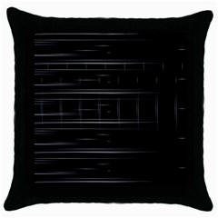 Stripes Black White Minimalist Line Throw Pillow Case (black)