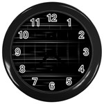 Stripes Black White Minimalist Line Wall Clocks (Black) Front