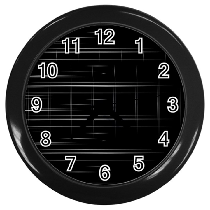 Stripes Black White Minimalist Line Wall Clocks (Black)