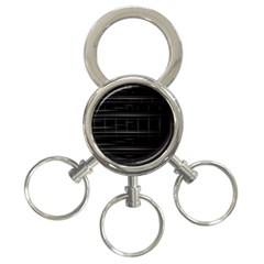 Stripes Black White Minimalist Line 3-ring Key Chains