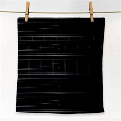 Stripes Black White Minimalist Line Face Towel