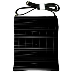 Stripes Black White Minimalist Line Shoulder Sling Bags