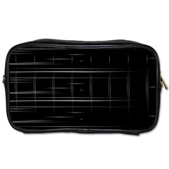 Stripes Black White Minimalist Line Toiletries Bags 2-side