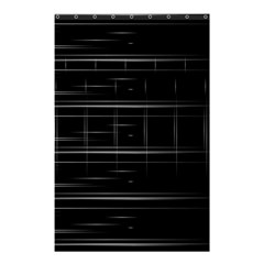 Stripes Black White Minimalist Line Shower Curtain 48  X 72  (small) 