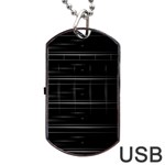 Stripes Black White Minimalist Line Dog Tag USB Flash (One Side) Front