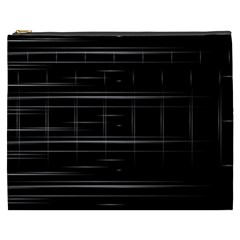 Stripes Black White Minimalist Line Cosmetic Bag (xxxl) 