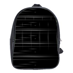 Stripes Black White Minimalist Line School Bag (xl)