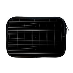 Stripes Black White Minimalist Line Apple Macbook Pro 17  Zipper Case